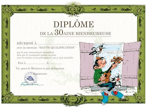 Gaston Lagaffe Verjaardagskaart - Diplom de la 30aine - Gitaar