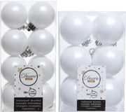 Decoris Kaemingk B.V. Kerstversiering kunststof kerstballen winter wit 4-6 cm pakket van 40 stuks