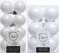 Decoris Kaemingk B.V. Kerstversiering kunststof kerstballen winter wit 4-6 cm pakket van 40 stuks