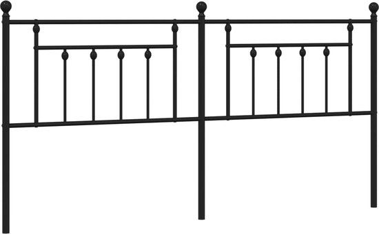 vidaXL Hoofdbord Metaal Zwart 200 cm
