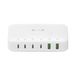 4Smarts 100W 7-in-1 GaN Station de charge - Chargeur rapide avec Power Delivery et Quick Charge - Convient pour p. ex. Téléphone, Tablette, Ordinateur portable et MacBook - avec Charge sans fil - Blanc