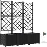 vidaXL Plantenbak - Zwart - 120 x 40 x 142 cm - Staal