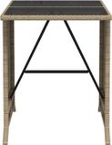 vidaXL 3-delige Bistroset met kussens, polyrattan, gemengd beige