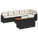 vidaXL Tuinbank Set 9-delig Zwart en Crème Polyrattan