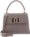 FURLA Leren Handtas Avondtas 1927 Mini Top Handle Bag Stucco Gray Taupe
