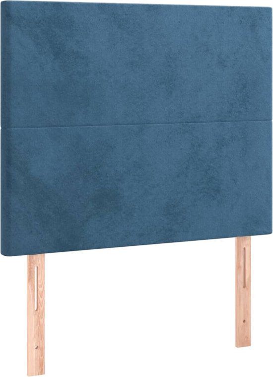 vidaXL Hoofdbord donkerblauw fluweel 90x5x118/128 cm