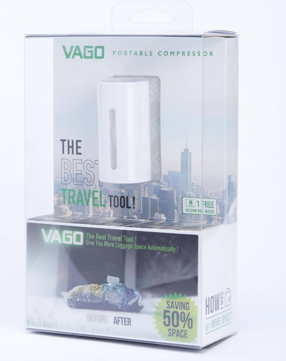 VAGO portable compressor starter set - Wit