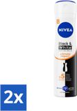 NIVEA Black & White Ultimate Impact Antitranspirant Deodorant Spray - Voordeelverpakking - 2 x 150 ml