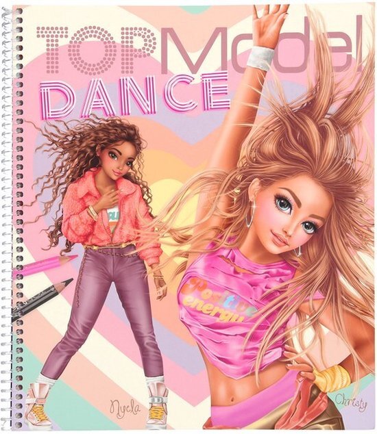 Depesche 12227 TOPModel Dance - kleurboek met 30 pagina's voor het maken van modelmotieven en outfits, kleurboekje met stickervellen, stencils etc.