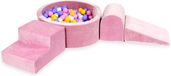 Viking Choice Ensemble de jeu en mousse - rose - piscine à balles ronde & 200 balles violettes roses