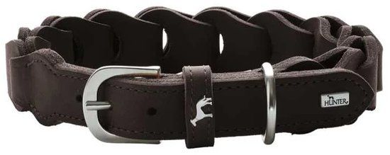 Halsband Hunter Hondenhalsband Solid Education Chain Donkerbruin Maat 50