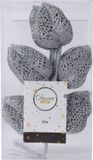 Kaemingk Kunstplanten, takdecoratie, decoratief blad zilver glitter L36cm 10 st