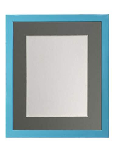 FRAMES BY POST FRAMES DOOR POST 0.75 Inch Blauw Foto Frame Met Donker Grijs Bevestiging 14 x 8 Beeldgrootte 10 X 4 Inch Kunststof Glas