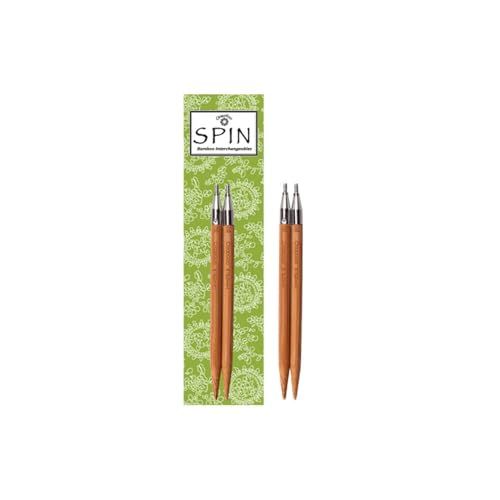 ChiaoGoo Spin Bamboo Interchangeable Needle Tips, Patina, 10cm, 4.00mm