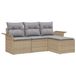 vidaXL Tuinbank Set Beige Polyrattan