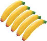 Merkloos / Sans marque Puckator Nederland Stressbal banaan - 4x - foam - 17 cm - antistress - uitrekbare banaan - tot 24 cm - ontstressen