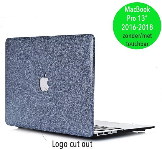 Lunso - hardcase hoes - MacBook Pro Retina 13 inch 2016-2018 - glitter blauw