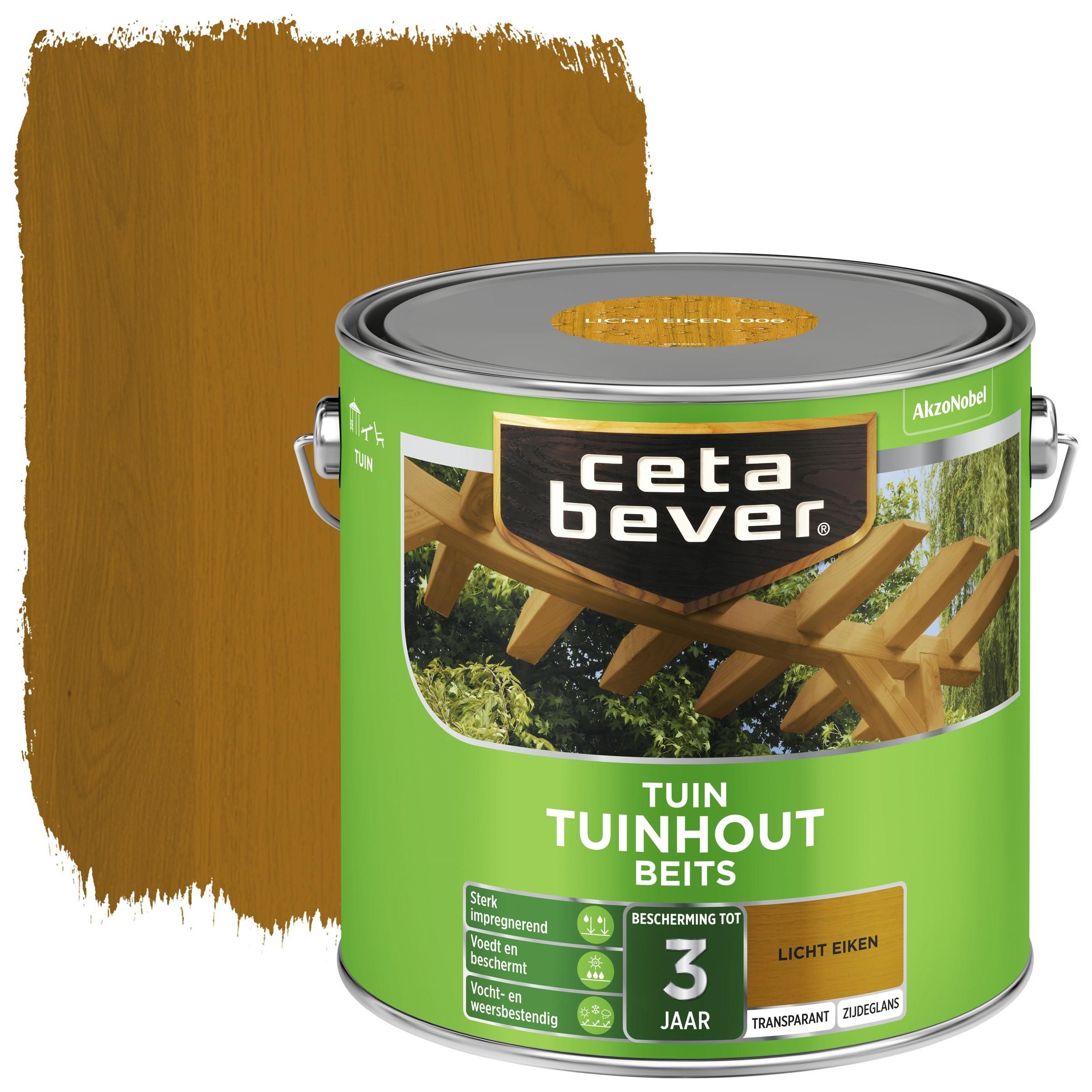 Cetabever Tuinhout Beits Dekkend Licht Eik Zijdeglans 2.5 Liter