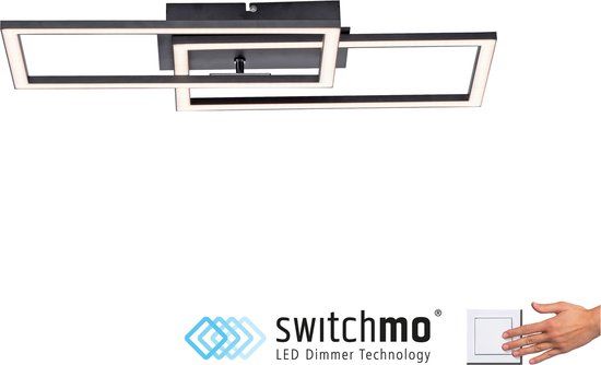 Paul Neuhaus Iven Plafondlamp - 54 x 31 cm - Zwart - LED - Dimbaar