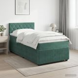 vidaXL Boxspringbed met matras Donkergroen 80 x 200 cm Fluweel