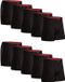 DANISH ENDURANCE Bamboe Boxershorts - Heren - 10 paar - M - Zwart/Rood