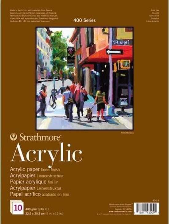 Strathmore 400 Series Acrylverf Papier - Wit - A4 - 400 g - 10 Pagina's