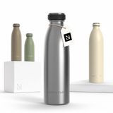 LARS NYSØM Ren Roestvrijstalen drinkfles 500ml - BPA-vrij geïsoleerde waterfles 0,5 Liter (Stainless Steel)