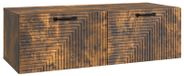 Support mural meuble TV chêne fumé 98 x 41 x 30 cm bois transformé