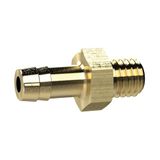RIEGLER Schroefslangaansluiting, M10x1 a., voor slang LW 9 mm, SW 14, messing, werkdruk max. 25 bar, bedrijfstemperatuur. Maximale 150 °C.
