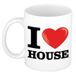 Bellatio Decorations I Love House koffiemok / beker 300 ml