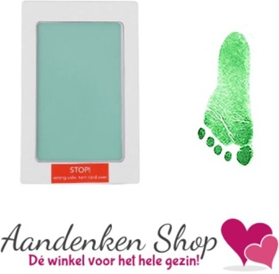 Aandenken &zo Baby Hand / Voet afdruk Stempel set Groen - Kraamcadeau - Babyshower