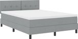 vidaXL Boxspringbed met hoofdeinde Lichtgrijs 140 x 200 cm Stof