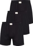 Phil & Co Wijde Boxershorts Jersey Stretch Effen Zwart 3-Pack - Maat L