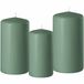 Enlightening Candles Set van 3x groene stompkaarsen - 10-12-15 cm - Ø 6 cm