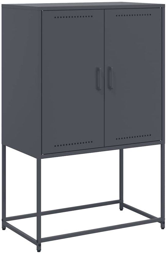 vidaXL Hoge kast 68,5x38,5x107 cm staal antracietkleurig