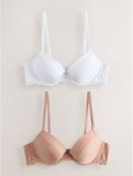 Next - Dames - Set van 2 gladmakende push-up A-E beha's met diep decolleté - Huidkleur