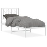 vidaXL Bedframe met Hoofdbord Metaal Wit 75x190 cm