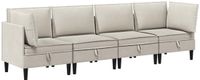 vidaXL Woonkamer Meubelset 4 st Havermout Stof
