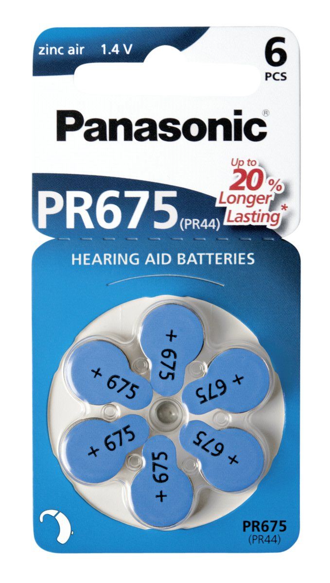 Panasonic PR 675 Zinc Air batterijen - 6 stuks