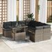 vidaXL Tuinbank - Set - 9 - st - Grijs - poly - rattan