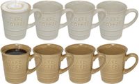 Secret de gourmet Koffiemokken - 8x stuks - 200 ml - kleuren gemixt