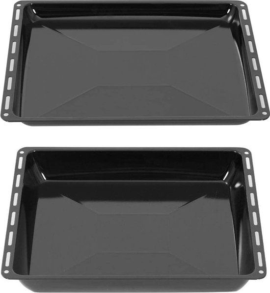 ICQN Ovenbakplaat Set - 2 stuks - 465x370x30/60 mm - Geëmailleerd