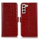Samsung Étui Portefeuille Samsung Galaxy S23+ 5G en Cuir avec RFID - Série Crocodile - Rouge