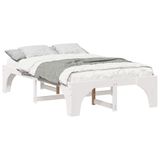 vidaXL Bedframe Wit 135 x 190 cm Massief grenenhout