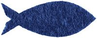 Petra's Knutsel-News strooidecoratie 60 x vis 45 mm (vilt, blauw gemêleerd), blauw, 4,5 cm