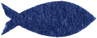 Petra's Knutsel-News strooidecoratie 60 x vis 45 mm (vilt, blauw gemêleerd), blauw, 4,5 cm
