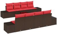 vidaXL Tuinbank Set 9 st Bruin polyrattan