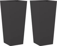 vidaXL Plantenbakken - 2 stuks - Staal - Zwart - 35x35x75 cm