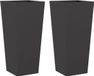 vidaXL Plantenbakken - 2 stuks - Staal - Zwart - 35x35x75 cm
