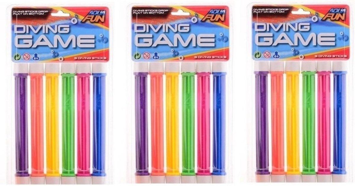 Beco 18x Gekleurde Duikstaafjes 20 cm - Opduik Speelgoed - Duikspeeltjes Zwembad Speelgoed